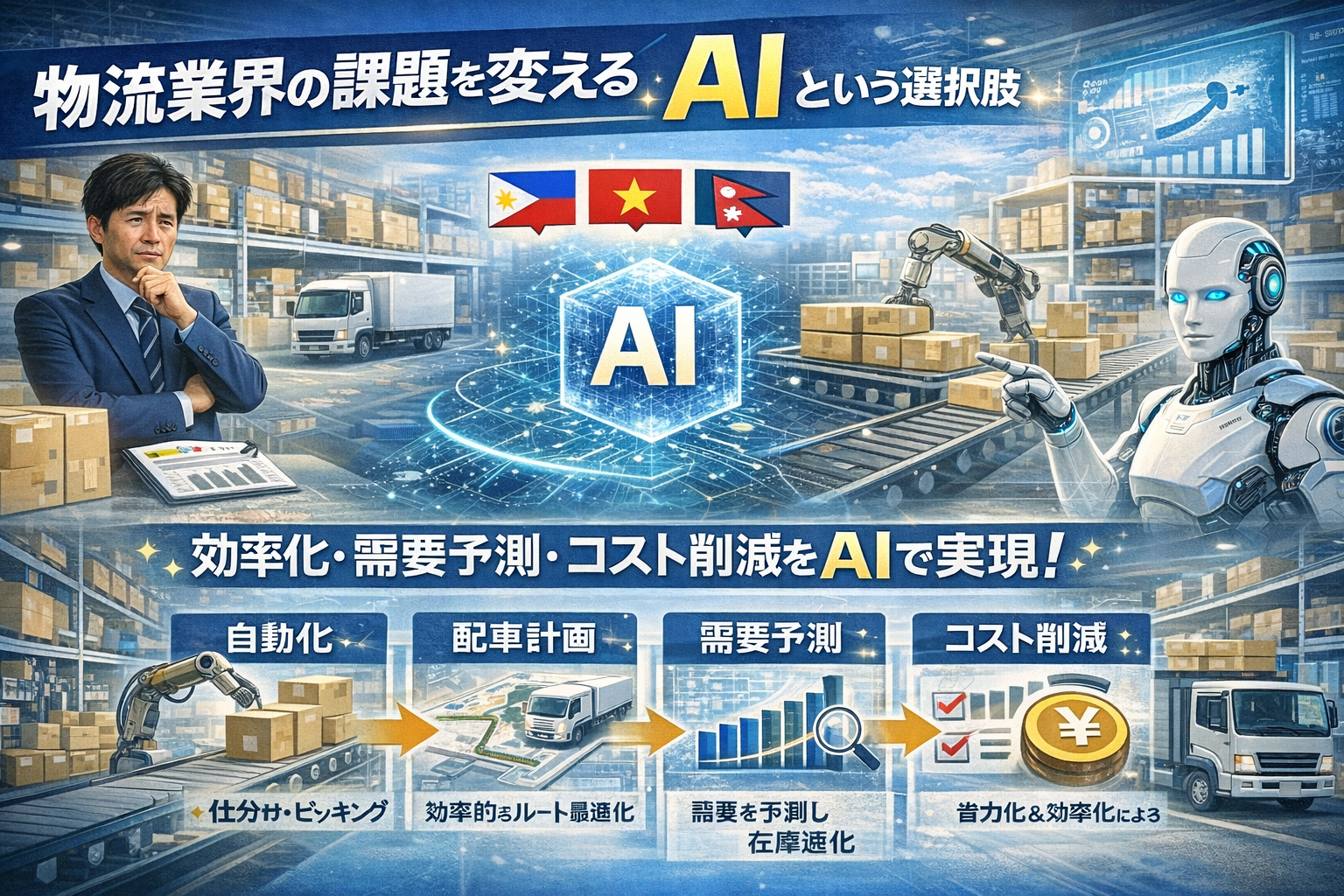 物流AIでコスト削減と効率化を実現！導入メリットと成功事例を解説