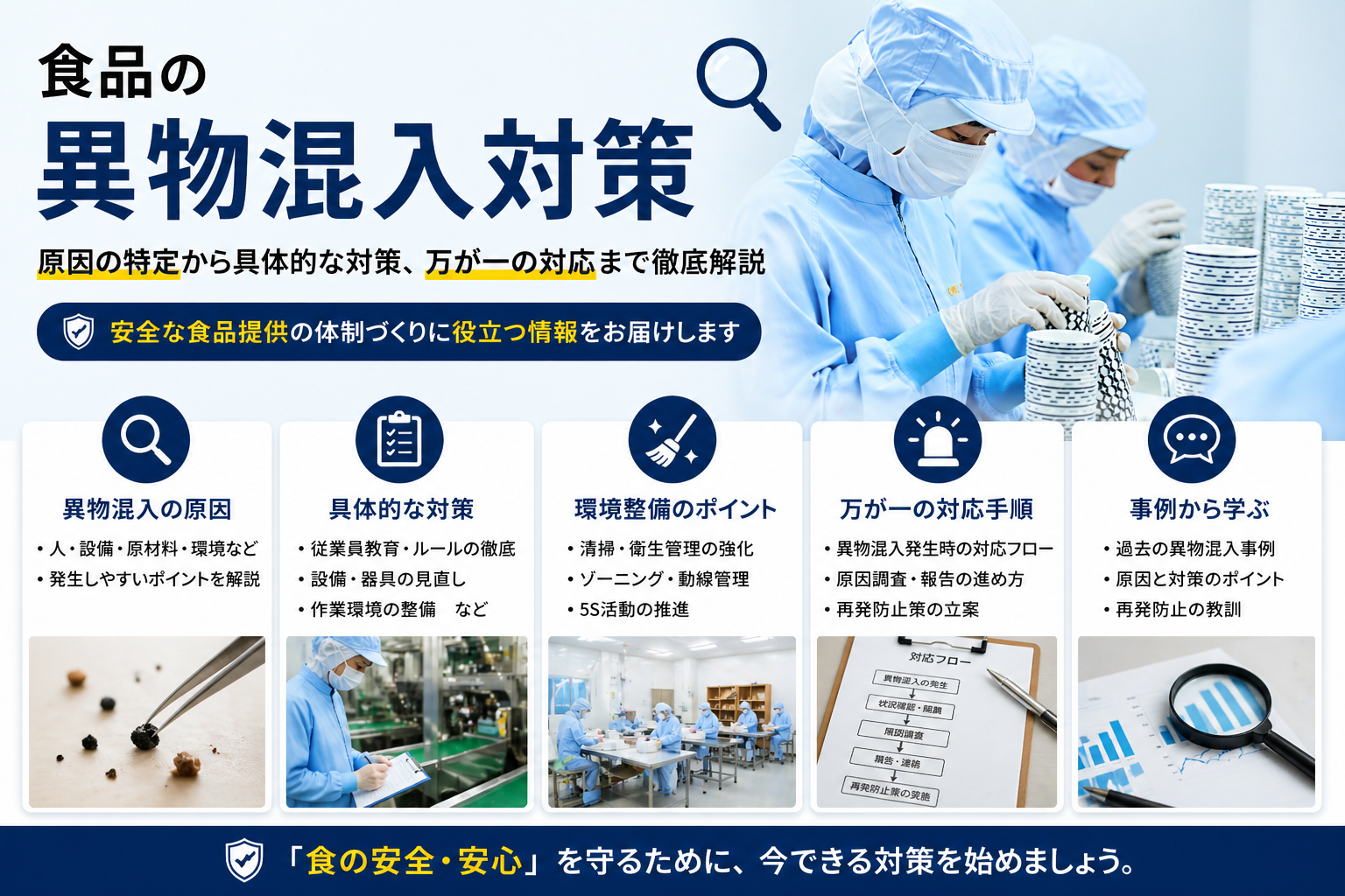 食品の異物混入を防ぐ具体的な対策とは？原因と過去の事例から学ぶ対応手順