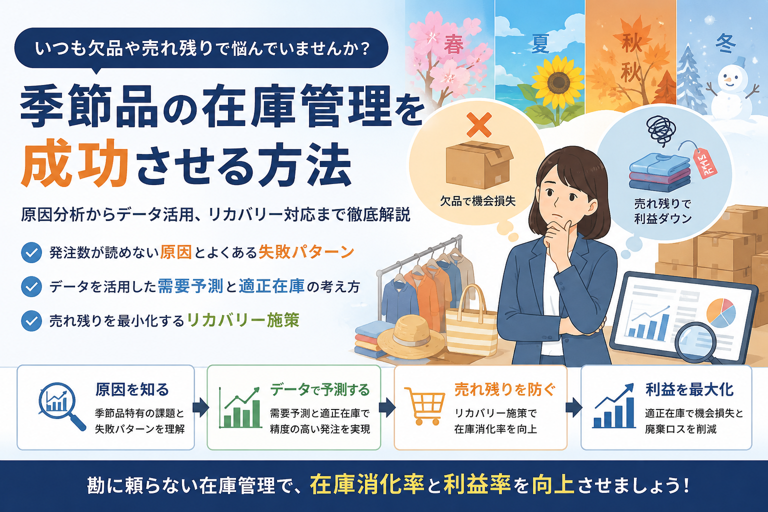 季節品の在庫管理を成功させるには？難しい理由や改善方法を解説